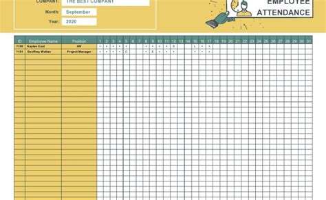Monthly Attendance Sheet Report Templates For Employees Otosection
