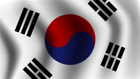 Realistic Waving South Korean Flag 1314290 Vector Art At Vecteezy