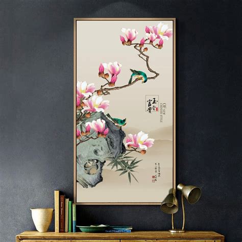 Chinese Traditional Flower And Bird Art Painting On Canvas For Living