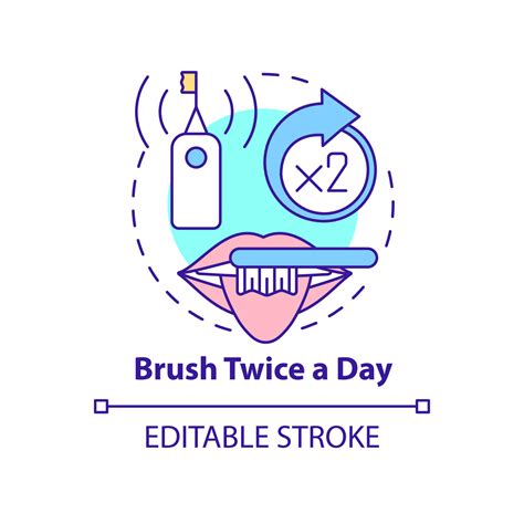 Brush Twice Every Day Concept Icon Gum Disease Prevention Abstract