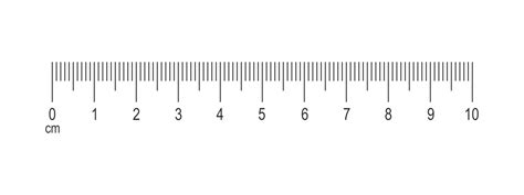 Horizontal Measuring Chart With 10 Centimeters Markup Scale Of Ruler
