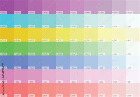 Vector Illustration With Color Palette In Pastel Tones With The Color