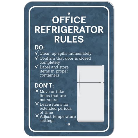 Plastic Sign Office Refrigerator Rules Ebay