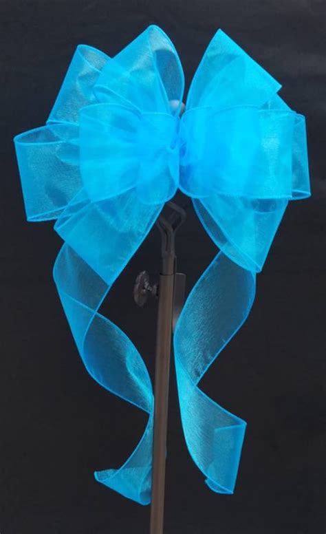Turquoise Bow Turquoise Ribbon Bows Turquoise Wedding Malibu Etsy