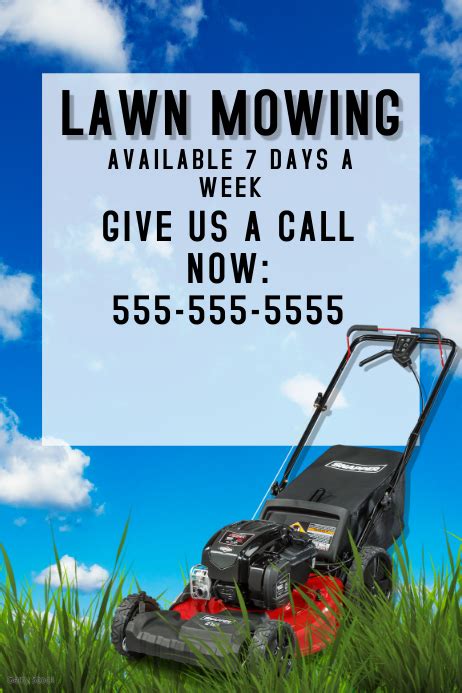 lawn mowing ad template postermywall