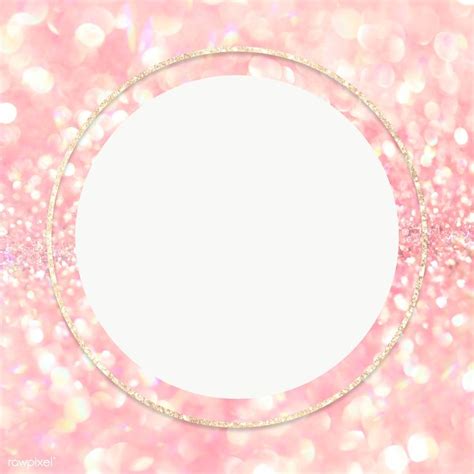 Round Frame On Pink Glittery Background Transparent Png Premium Image