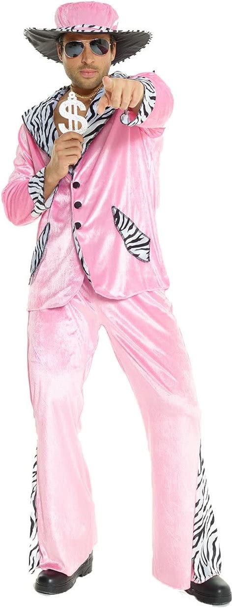 Morph Mens Pimp Costumes For Men Pink 70s Outfit Pimp Suit