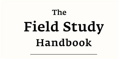 Table Of Contents — The Field Study Handbook Study Field Fields