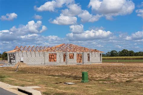 Residential Block Home Under Construction Stock Photo Image Of Iron