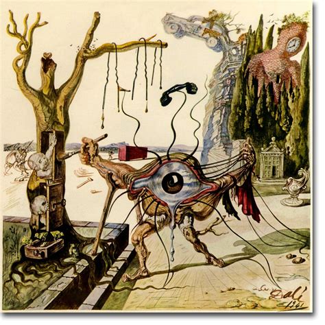 The golden helmet of mandrino from historia de don quichotte de la mancha year: Salvador Dali Artwork Art Silk Poster Print 16x16 24x24 ...