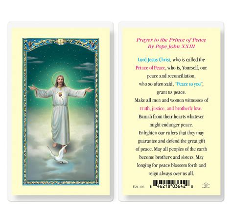 Prince Of Peace Laminated Holy Card 25 Pack Buy Religious Catholic