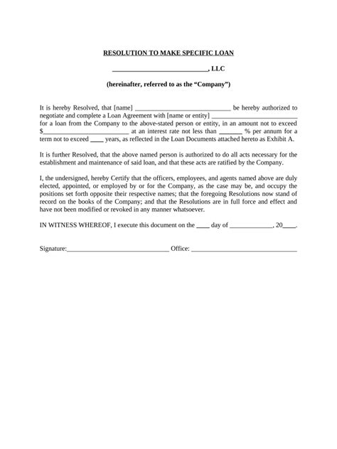 Single Member Llc Corporate Resolution Template