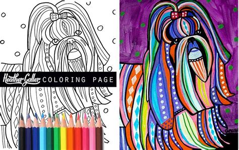 See more ideas about shih tzu, coloring pages, dog coloring page. Shih Tzu coloring book pages, Dog adult coloring book ...