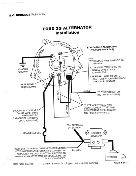 Ford Alternator Wiring With Gauge Dia
