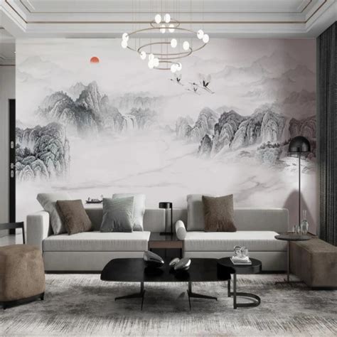 Beibehang Custom Large Wallpapers Living Room Mural Ink Landscape