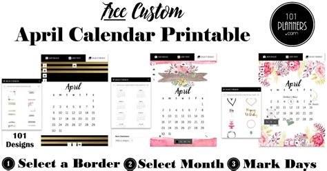 Free April 2024 Calendars 101 Different Designs And Borders