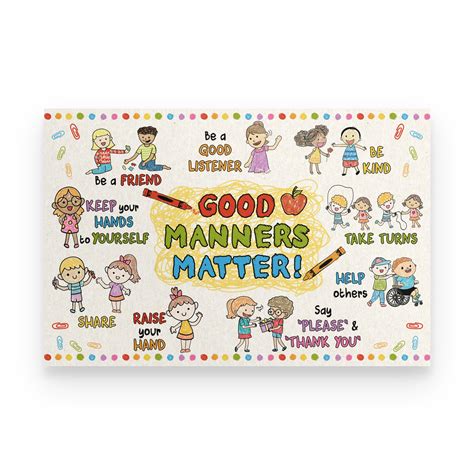 Good Manners Matter Poster Classroom Poster Premium Poster