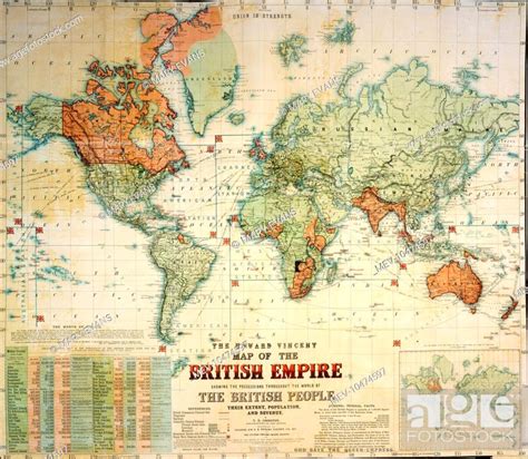 The Howard Vincent Map Of The British Empire 1897 Stock Photo