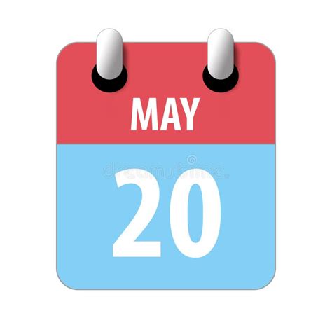 May 20th Day 20 Of Monthsimple Calendar Icon On White Background