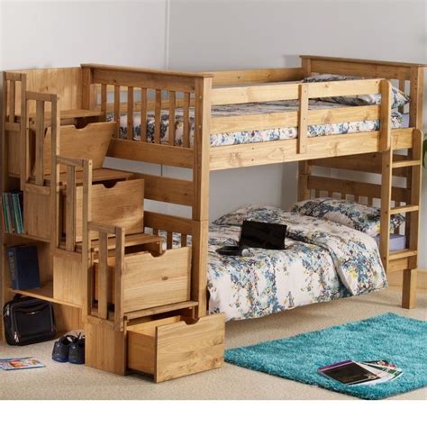 Bibliobed White And Oak Staircase Bunk Bed Bunk Beds Bunk Beds With