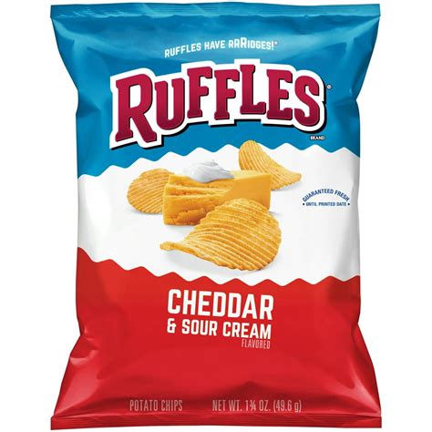 Ruffles Cheddar And Sour Cream Flavored Potato Chips 175 Oz Bag