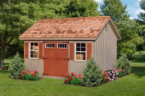 A nice and simple way to make your small storage shed stand out is to give it a barn door and to paint. Classic Storage Sheds | Cedar Craft Storage Solutions