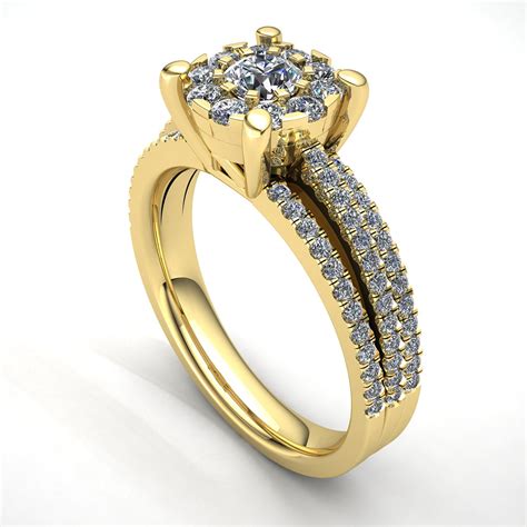 Genuine Ct Round Cut Diamond Women S Bridal Cluster Engagement Ring K Gold EBay