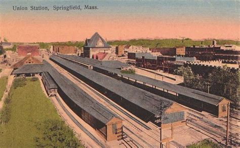 Postcard Railroad Union Station Springfield Ma Ebay