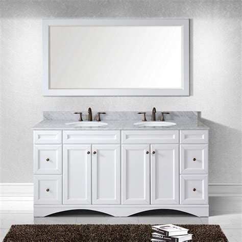 W bath vanity in white with cultured marble vanity top in white with white basin. Virtu USA - Talisa 72" Double Bathroom Vanity in White ...