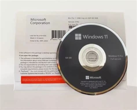 Genuine Microsoft Windows 11 Pro Dvd Fresh Install And Product Key New