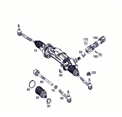 2054605401 Electrical Power Steering Rack For Mercedes Benz C Class