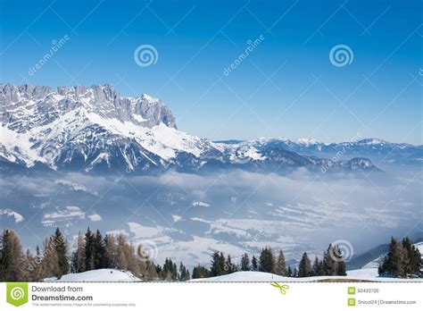 Alps Winter Snow Landscape In Tirol Stock Photo Image Of Austrian