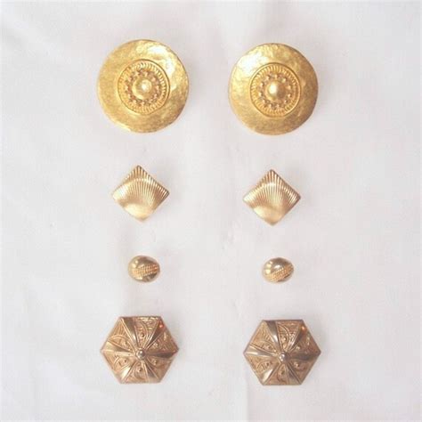 Decorative Push Pins Gold Repurposed Vintage Jewelry Set Of