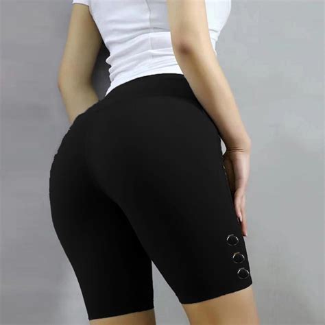 Buy Women Basic Slip Bike Shorts Compression Workout Leggings Yoga