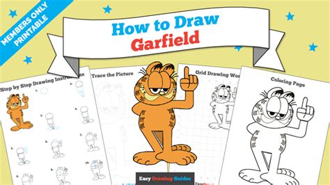 How To Draw Garfield Easy Drawing Guides