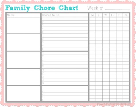 Editable Chore Charts For Multiple Children Editable Green Dot Chore