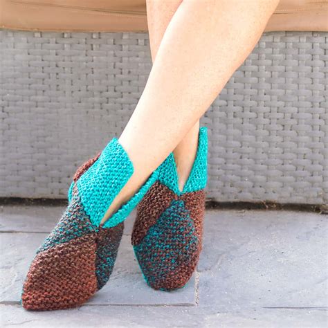 Origami Slippers Knitting Pattern Gina Michele