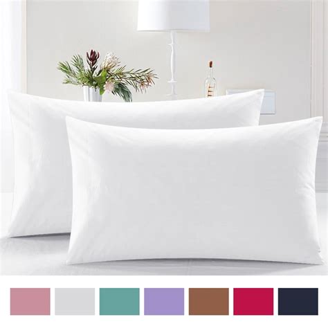 Anminy 400 Thread Count White Egyptian Cotton Pillowcases Standard 2