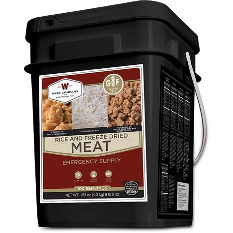 Wise Gluten Free 104 Serving Emergency Freeze Dried Meat & Rice