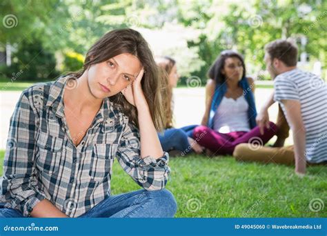 Lonely Student Feeling Excluded On Campus Stock Photo Image Of