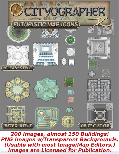 Cityographer Futuristic Icons Inkwell Ideas