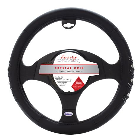 Wholesale Luxury Driver Crystal Black Steering Wheel Cover Superior