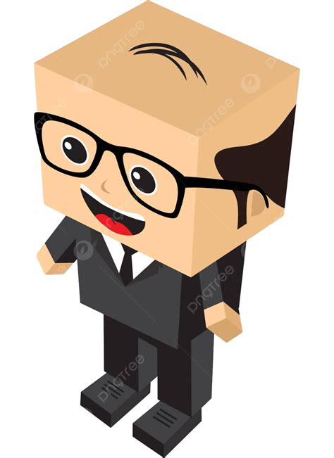 Businessman Cartoon Character Businessman Service Block Vector