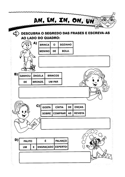 Atividades Que Trabalham Ortografia Com An En In On E Un Para