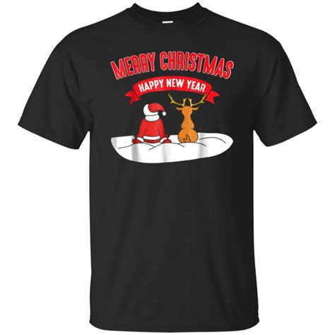 Merry Christmas Reindeer Santa Claus T Shirt Funny Xmas Tee Minaze