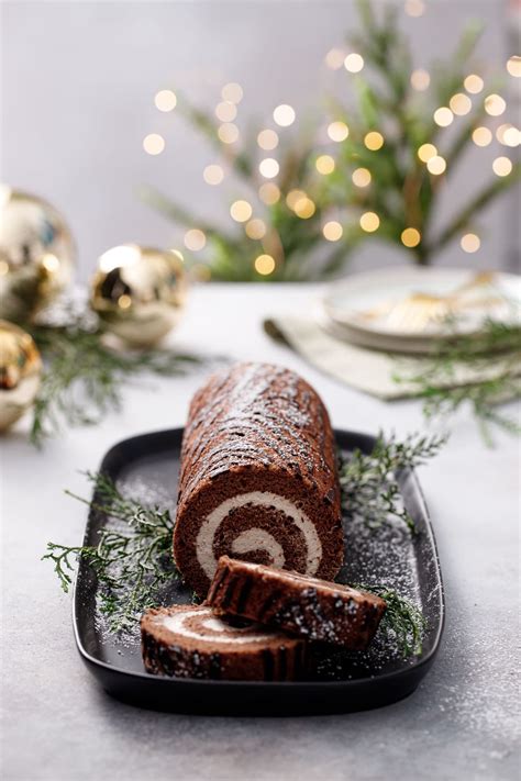 Chocolate Chestnut Christmas Roll Cake | Love and Olive Oil