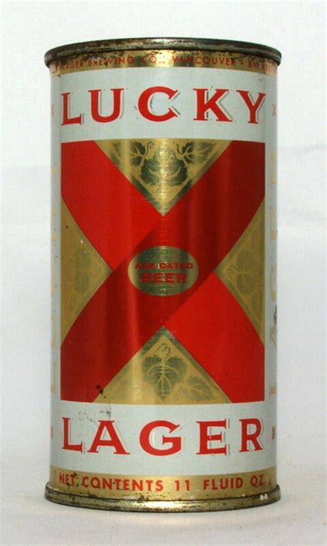 Lucky Lager 11 Oz Flat Top Beer Can Lucky Lager Brewing Vancouver Wa