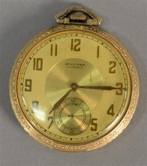 Sold Price 14k Gold Waltham Premier Open Face Pocket Watch May 6