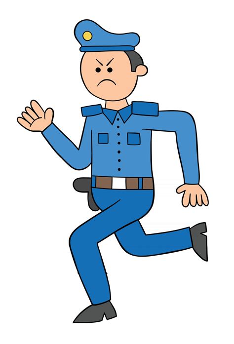 Cartoon Police Angry And Running Vector Illustration 2850060 Vector Art