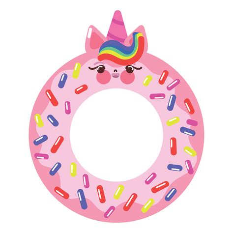 Kawaii Unicorn Donut 16755371 Vector Art At Vecteezy